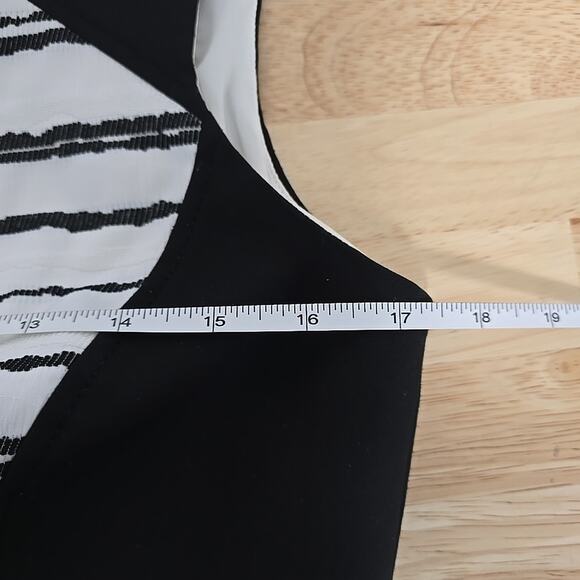Antonio Melani Womens Sheath Dress Size 6 Black White Pencil Sleeveless Career - Picture 5 of 10